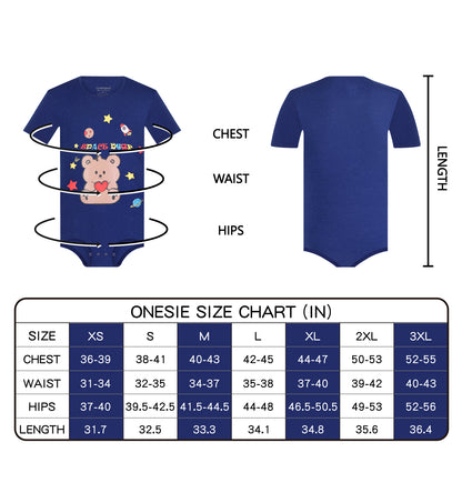 Landofgenie Men Print Onesie - Space Bear Blue