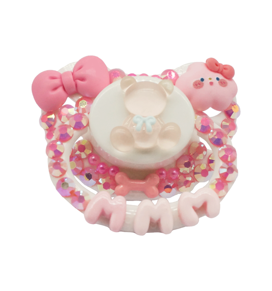 Landofgenie Adult Sized Pacifier -Pink&White DIY Paci