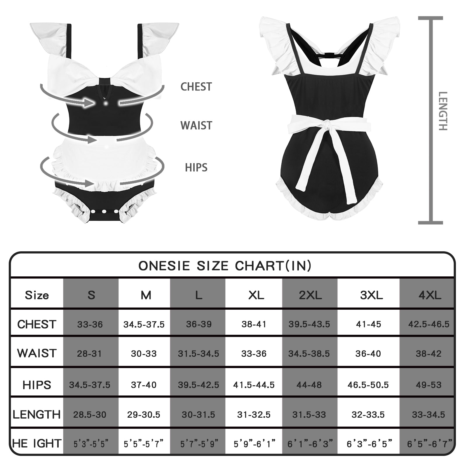Landofgenie Cotton Cosplay Maid Onesie