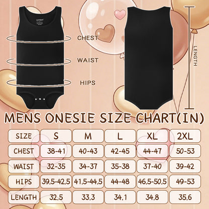 Landofgenie Mens Cotton Soft Ribbed Onesie - Black