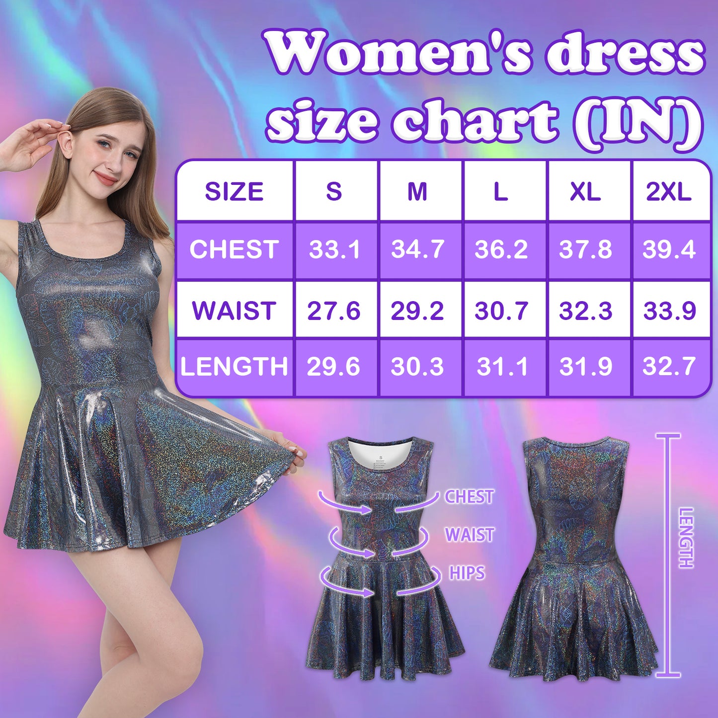 Landofgenie Women's A-Line Skirt Sleeveless Mini Party Dress - Black