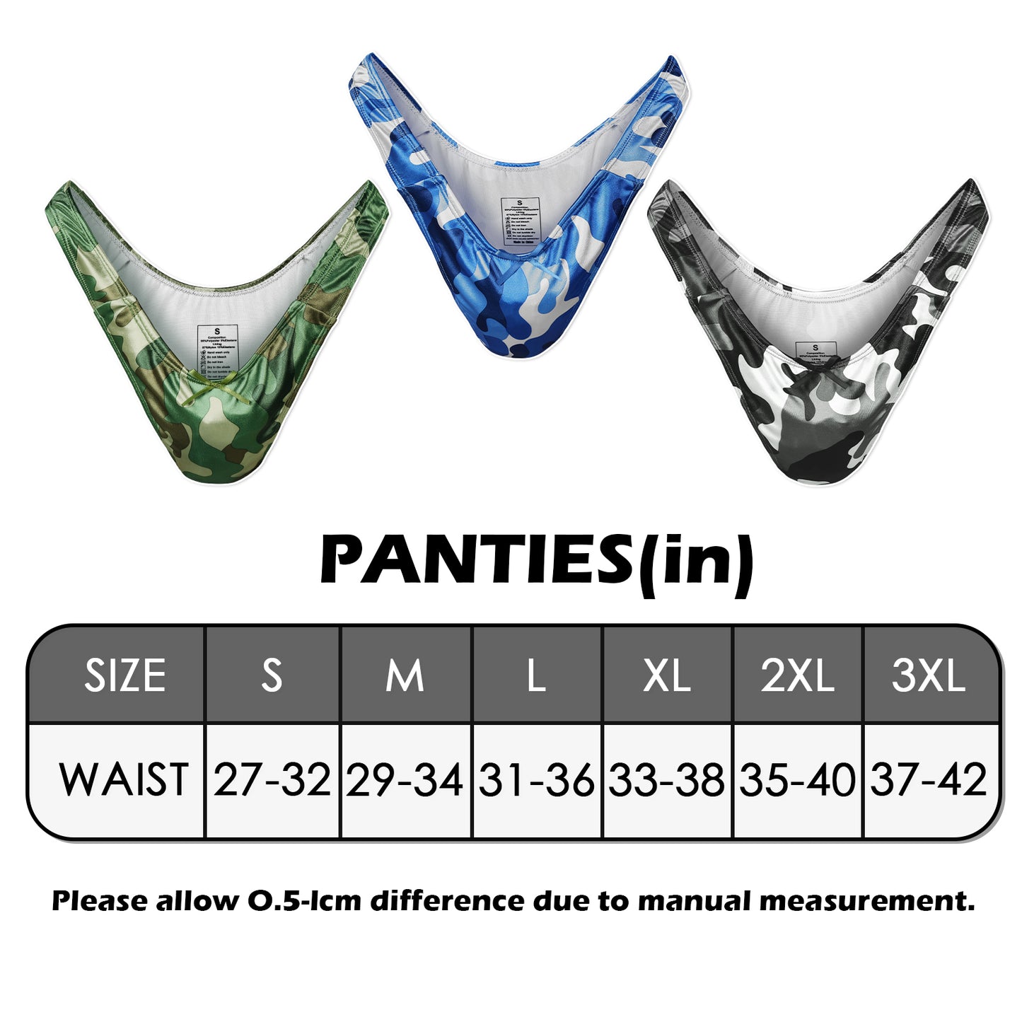 Landofgenie No gender hiding Thong Tucking Gaff Panties - Camouflage Black