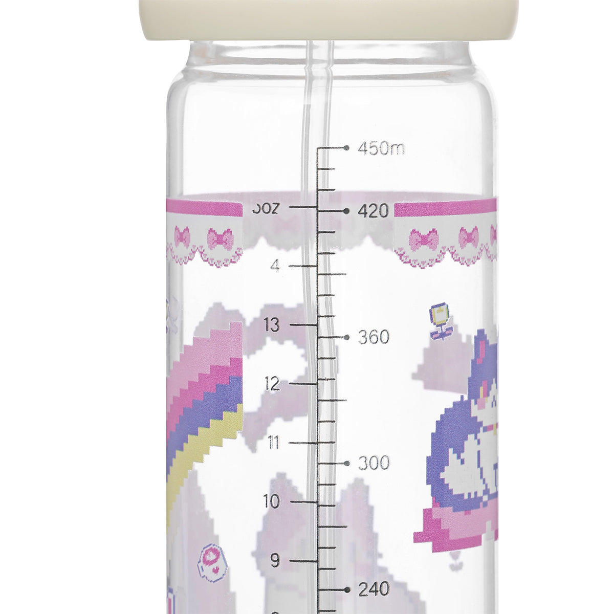 Landofgenie Cute Adult Glass Bottle - Pixel Cat