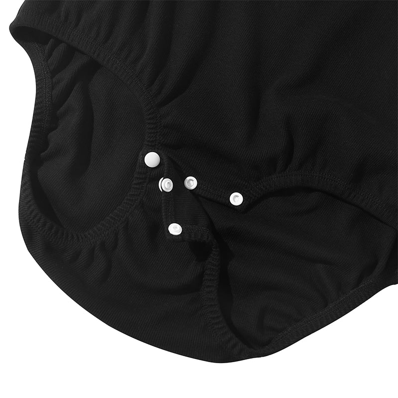 Landofgenie Mens Cotton Soft Ribbed Onesie - Black