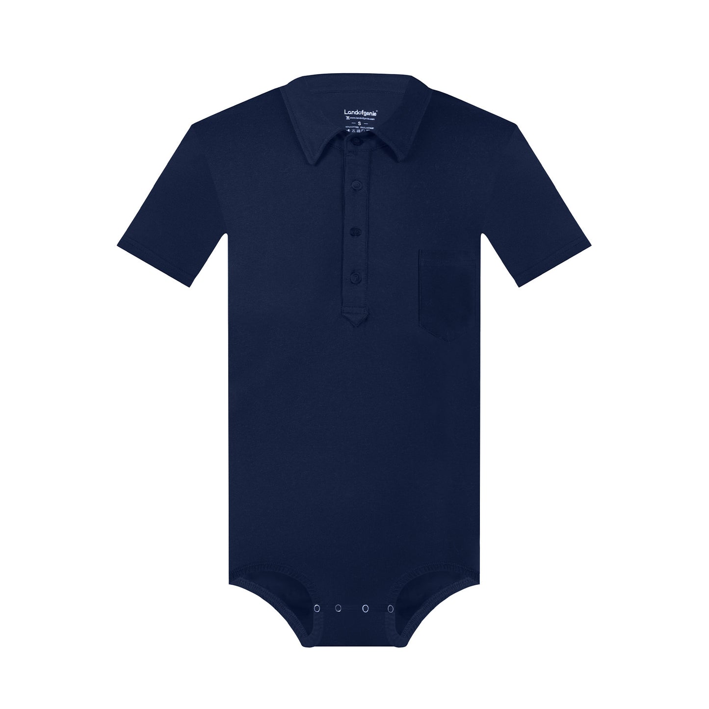Landofgenie Mens Jumpsuit Polo Shirt Casual Style - Navy
