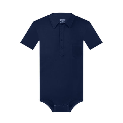Landofgenie Mens Jumpsuit Polo Shirt Casual Style - Navy