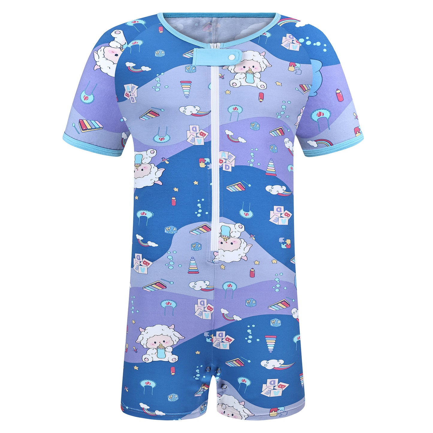 Landofgenie Mens Short Sleeve Onesie Piece Pajama - Lamb