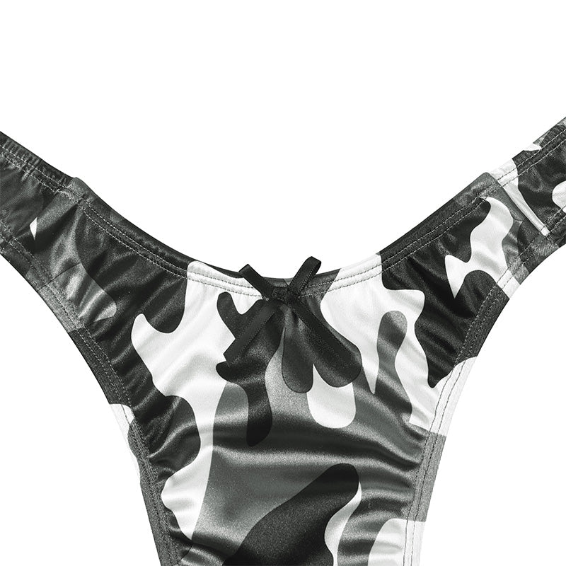 Landofgenie No gender hiding Thong Tucking Gaff Panties - Camouflage Black