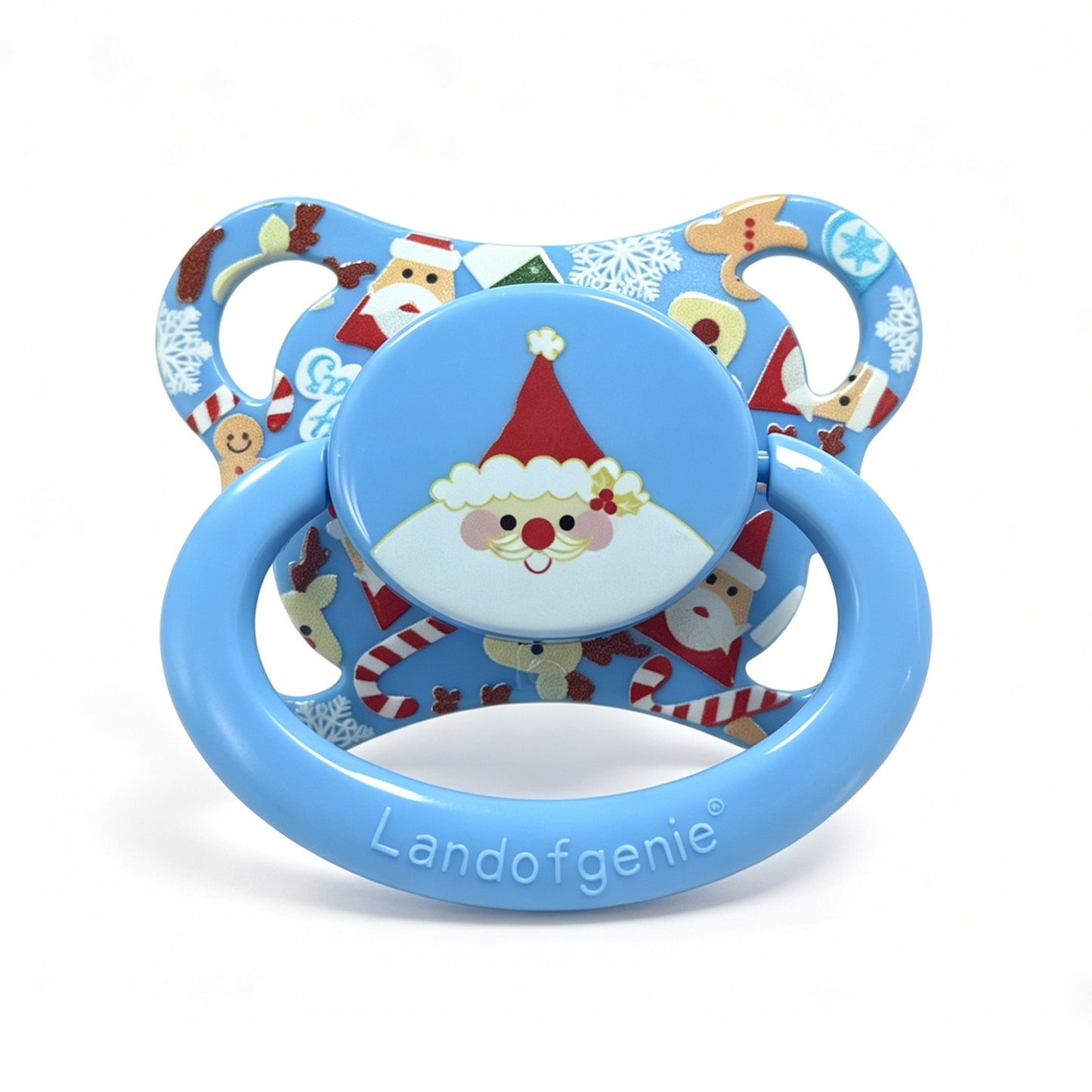 Landofgenie Adult Sized Print Pacifier - Christmas Blue