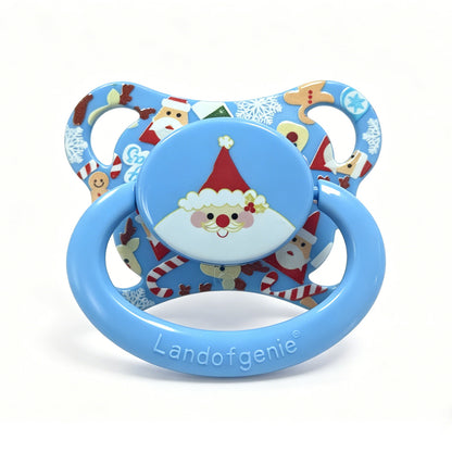 Landofgenie Adult Sized Print Pacifier - Christmas Blue
