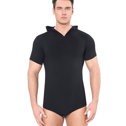 Landofgenie Mens Solid Hooded Onesie - Black Color