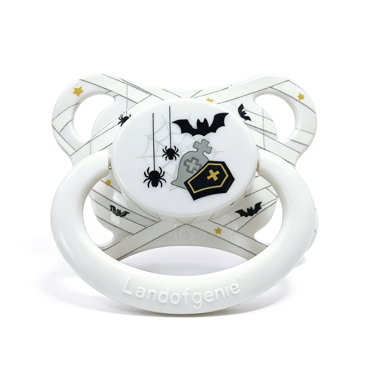 Landofgenie Adult Sized Print Pacifier - Halloween White