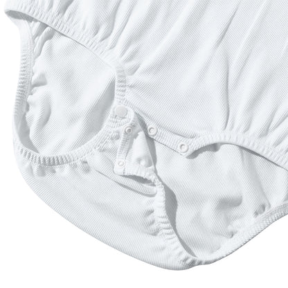 Landofgenie Mens Cotton Soft Ribbed Onesie - White