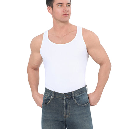 Landofgenie Mens Cotton Soft Ribbed Onesie - White