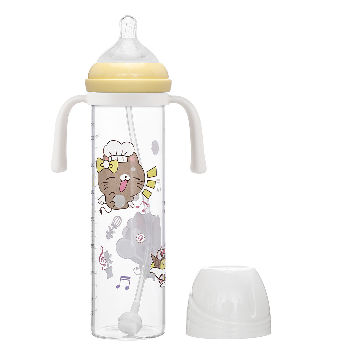 Landofgenie Cute Adult Glass Bottle - Baking Cats
