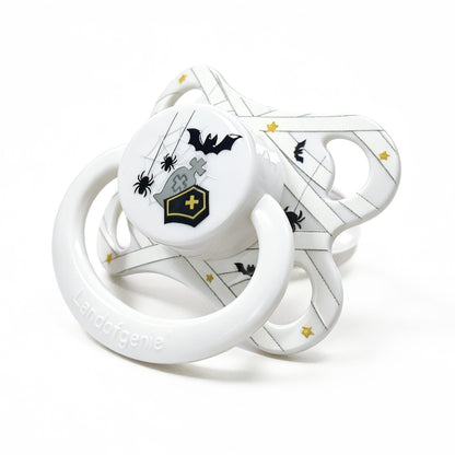 Landofgenie Adult Sized Print Pacifier - Halloween White