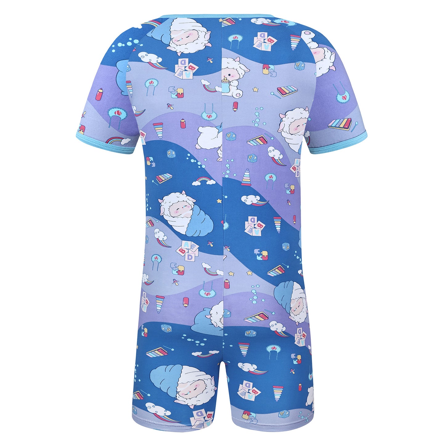 Landofgenie Mens Short Sleeve Onesie Piece Pajama - Lamb