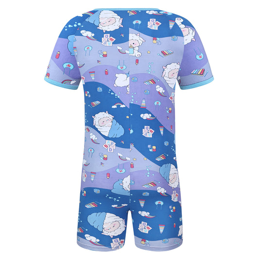 Landofgenie Mens Short Sleeve Onesie Piece Pajama - Lamb