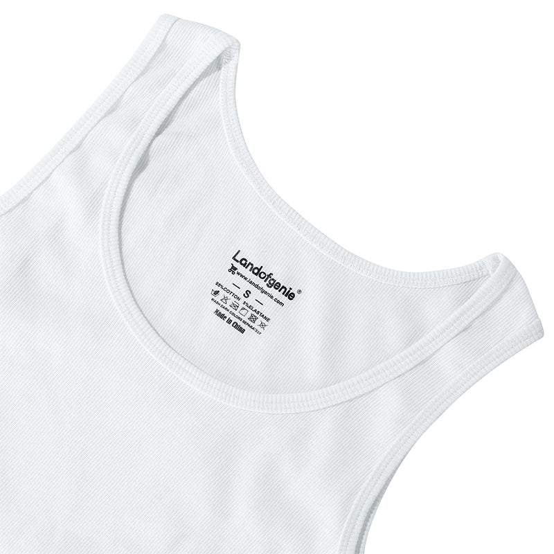 Landofgenie Mens Cotton Soft Ribbed Onesie - White