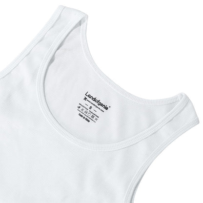 Landofgenie Mens Cotton Soft Ribbed Onesie - White