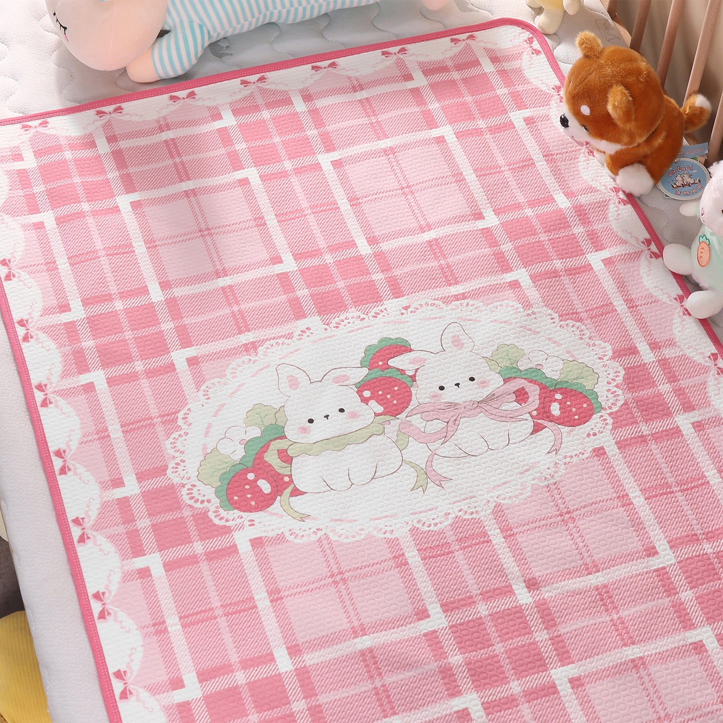 Landofgenie Adult Diaper Changing Pad 30 x 45.5 inches-Plaid rabbit