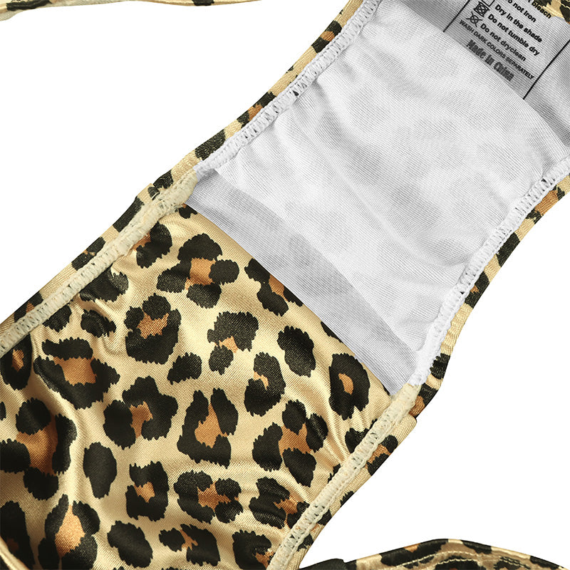 Landofgenie No gender hiding Thong Tucking Gaff Panties - Leopard print