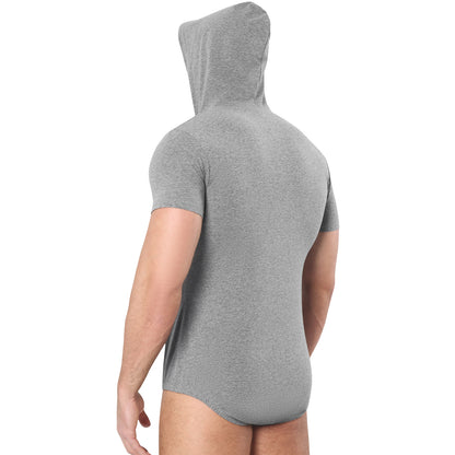 Landofgenie Mens Solid Hooded Onesie - Grey Color