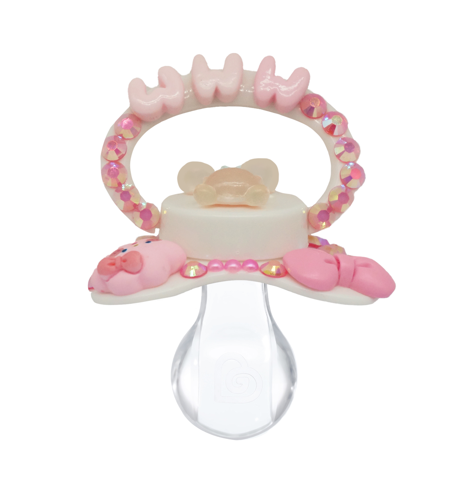 Landofgenie Adult Sized Pacifier -Pink&White DIY Paci