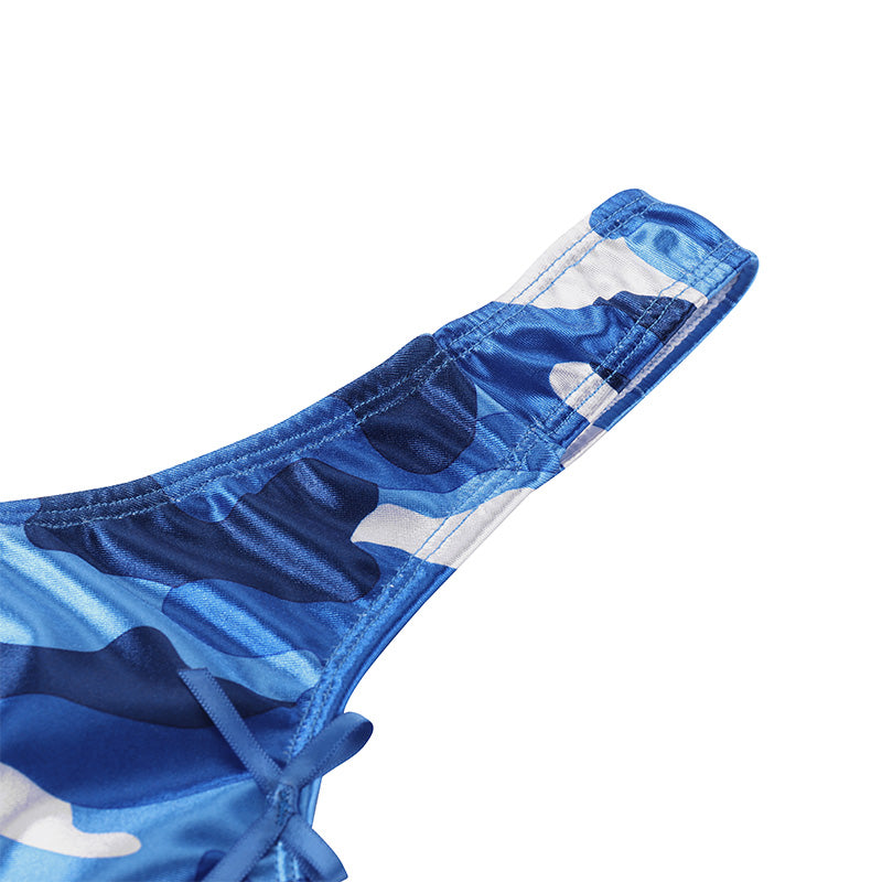 Landofgenie No gender hiding Thong Tucking Gaff Panties - Camouflage Blue