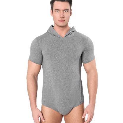 Landofgenie Mens Solid Hooded Onesie - Grey Color