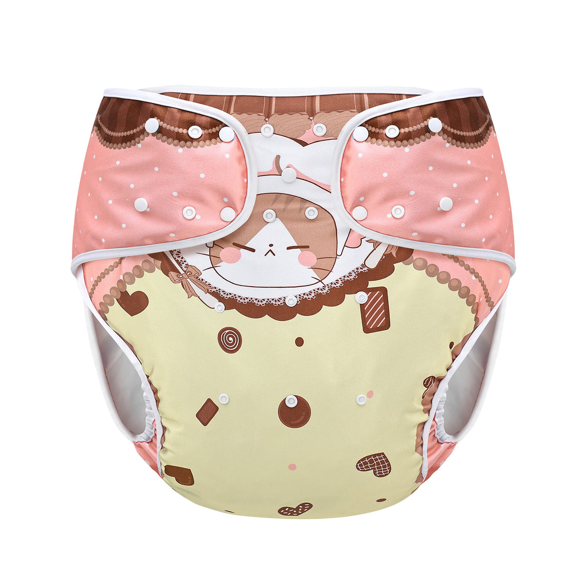 Landofgenie Cute ABDL Diaper Cover - Coffee Cat