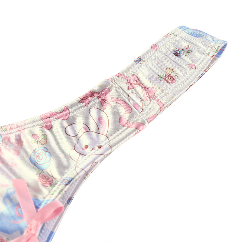 Landofgenie No gender hiding Thong Tucking Gaff Panties - Garden Bunny