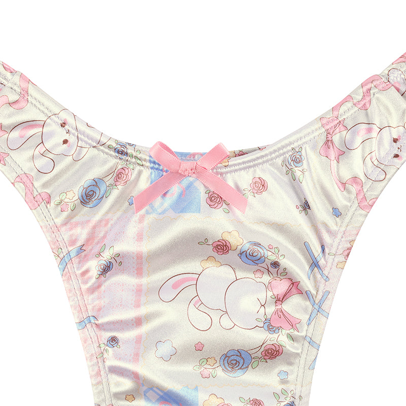 Landofgenie No gender hiding Thong Tucking Gaff Panties - Garden Bunny