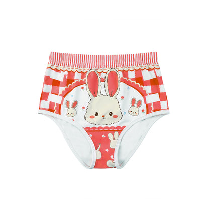 Landofgenie Womens Cartoon Shorts - Rabbit Red