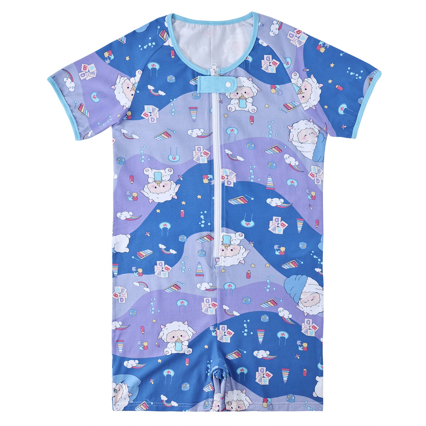 Landofgenie Mens Short Sleeve Onesie Piece Pajama - Lamb