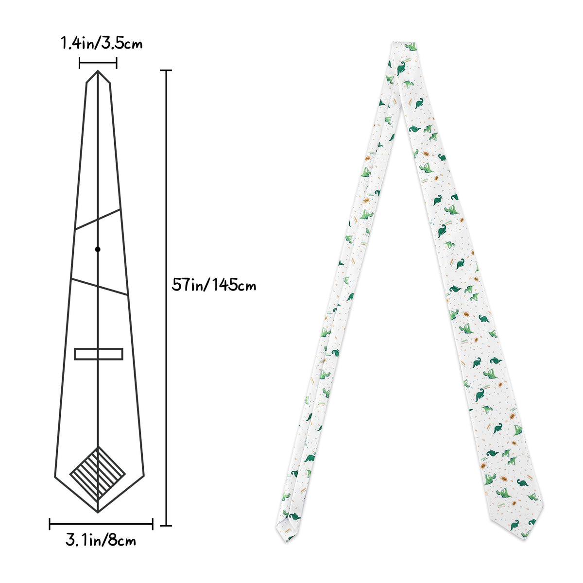 Landofgenie Printed Tie - Ancient dinosaurs