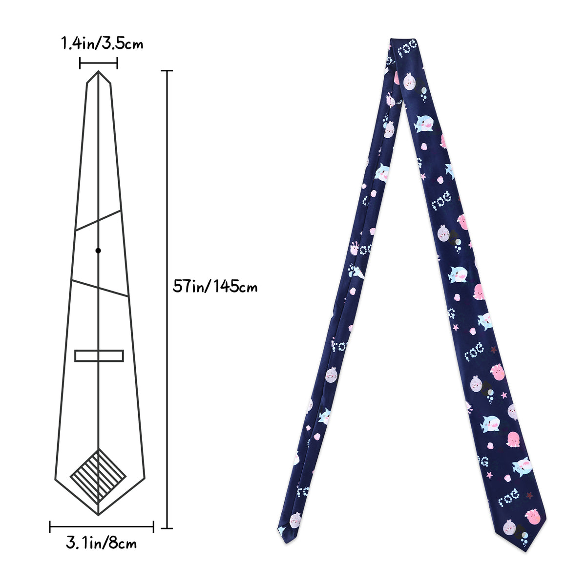 Landofgenie Printed Tie - Ocean animals