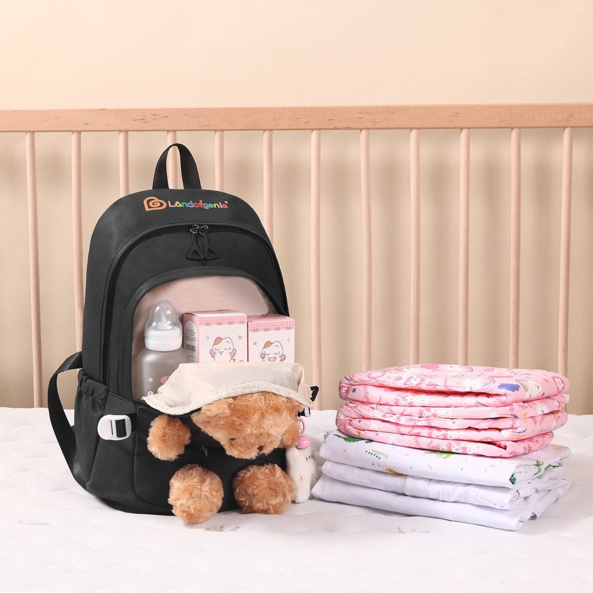 Lanadofgenie Unisex Multi-functional Casual Backpack - Black - landofgenie