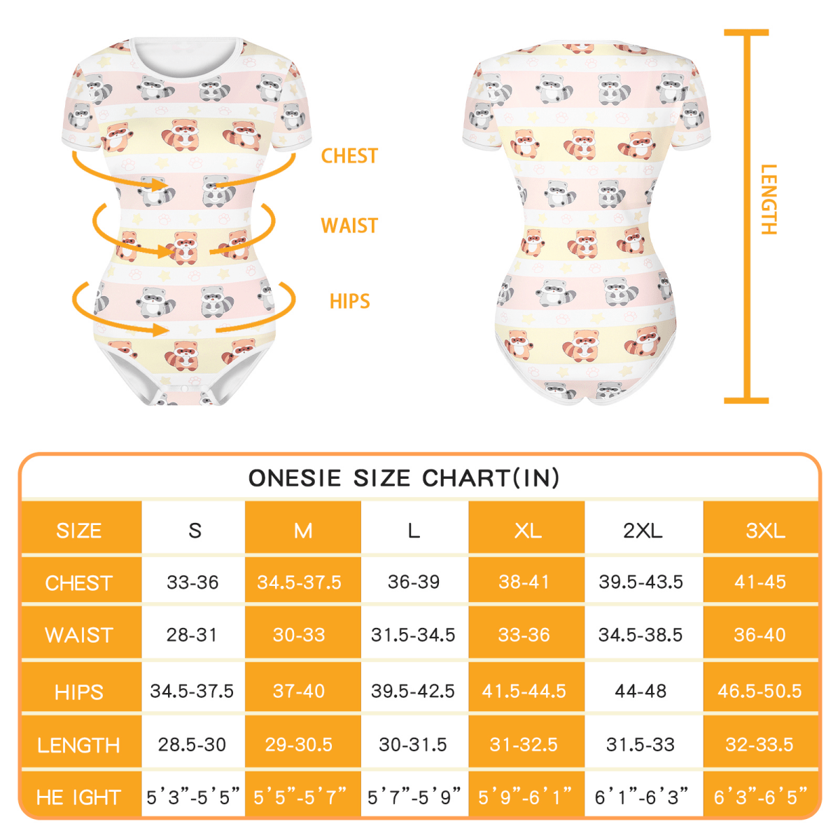 Landgenie Women Print Onesie -Raccoon - landofgenie