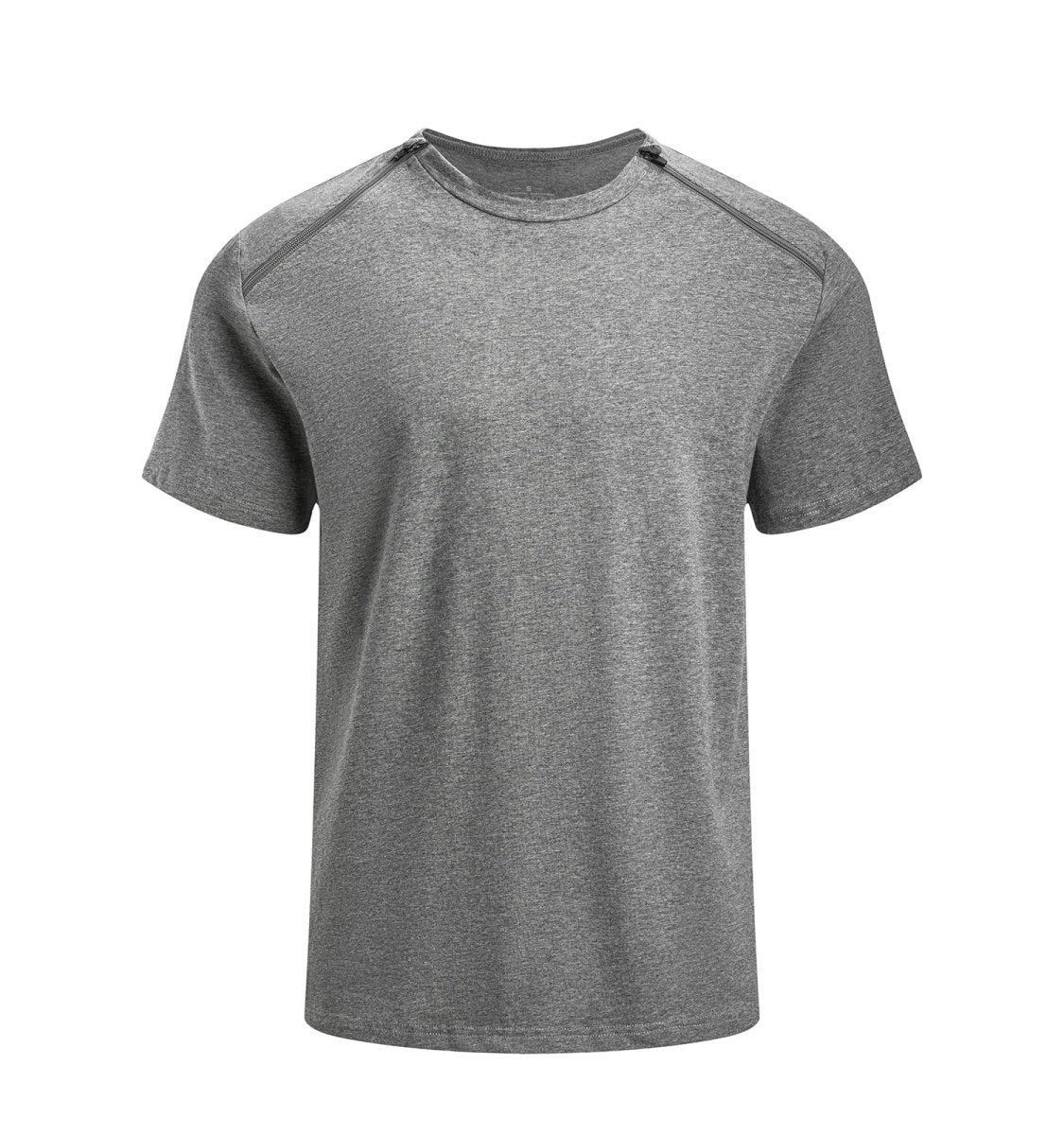 Landofgeni Unisex Chemo Port Shirts Post Shoulder Surgery Recovery Shirts - Gray - landofgenie