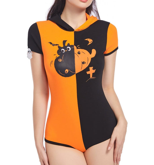 Landofgenie ABDL Cotton Bodysuit - Halloween Little Ghost - landofgenie