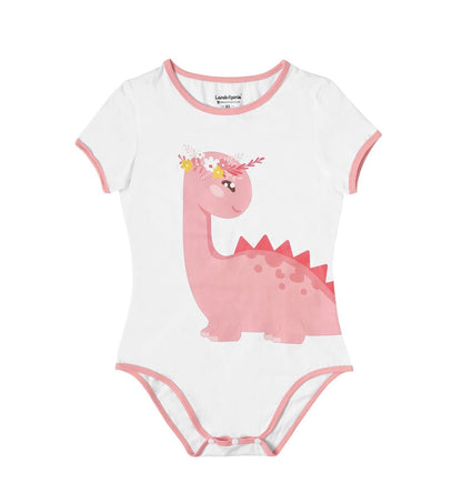 Landofgenie ABDL Onesie Womens Cotton Bodysuit - Dino Girl - landofgenie