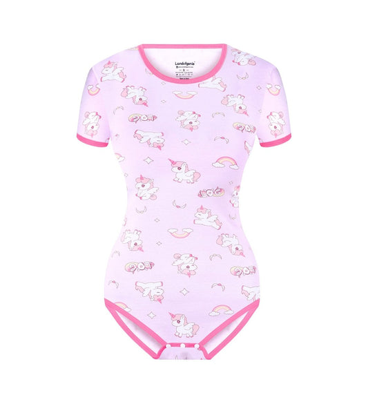 Landofgenie ABDL Onesie Womens Cotton Bodysuit - Unicorn - landofgenie