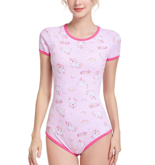 Landofgenie ABDL Onesie Womens Cotton Bodysuit - Unicorn - landofgenie