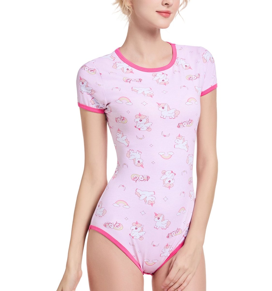 Landofgenie ABDL Onesie Womens Cotton Bodysuit - Unicorn - landofgenie