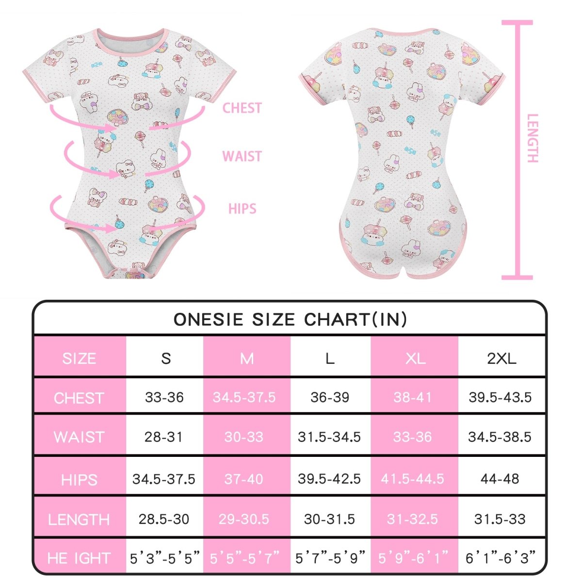 Landofgenie ABDL Onesie Womens - Soft & Cute Animals - landofgenie