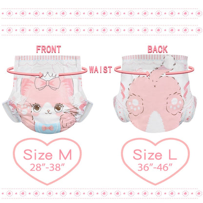 Landofgenie Adult ABDL Diapers Overnight Adult Diapers With 10 Pieces - Kitten - landofgenie