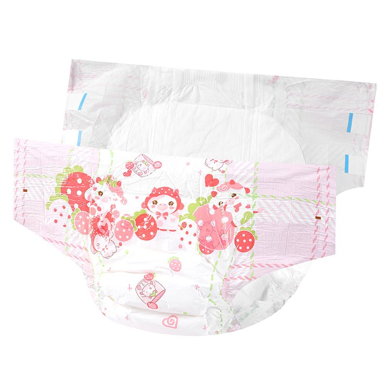 Landofgenie Adult ABDL Diapers Overnight Adult Diapers With 10 Pieces - Strawberry Cow - landofgenie