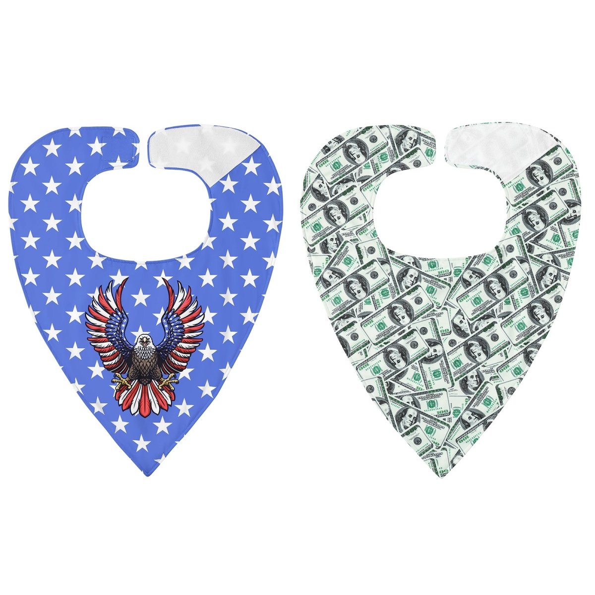 Landofgenie Adult Absorbent Drool Bibs with Hook And Loop Fastening - American Eagle + Dollar - landofgenie