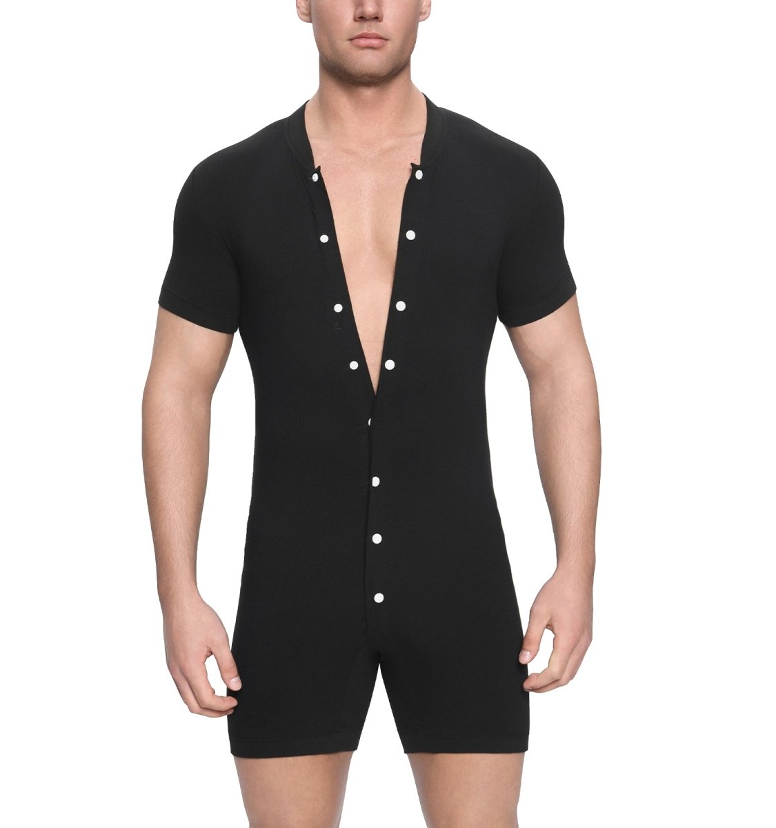 Landofgenie Adult Bodysuit Retro Onesie - Black - landofgenie